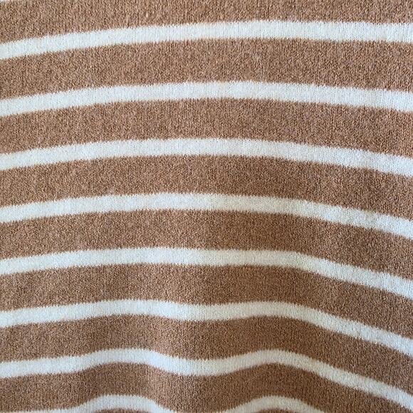 Madewell Striped Alpaca Merino Wool Cardigan Sweater Open Front Womens S Brown W - Picture 8 of 10